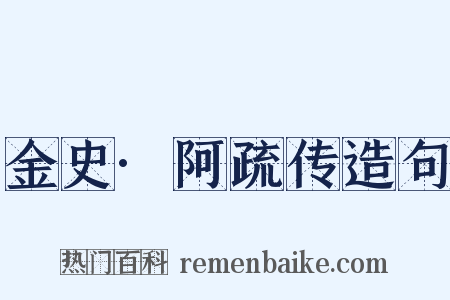 金史·阿疏传造句是什么意思的图片